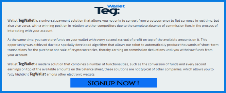 TegWallet platform